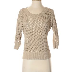 Lauren Conrad Tan Crochet Sweater Size XS